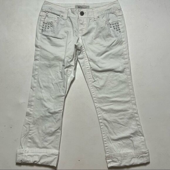 BKE | Sabrina White Denim Crop Jeans - Picture 1 of 8